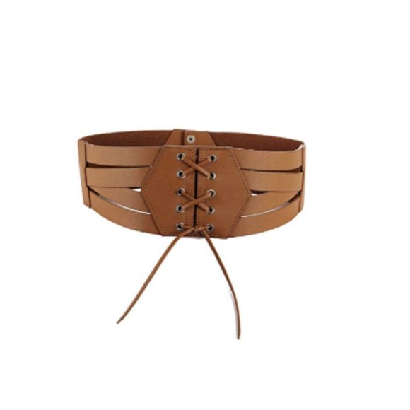 Accessories - Women Elastic HighWaist Cinch Belt Faux PU Leather
